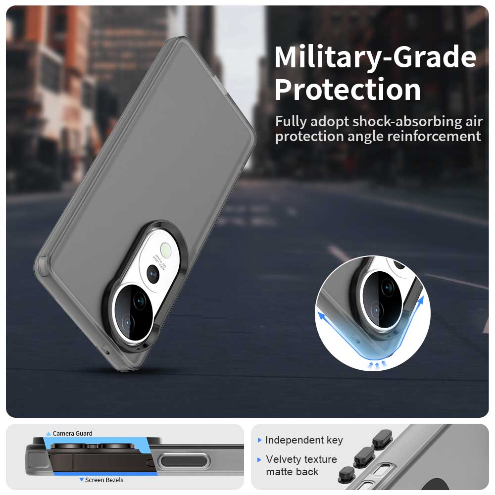 

For vivo S19 Pro 5G/V40 5G/V40 Pro 5G Case PC+TPU+PET Matte Anti-Drop Phone Back Cover Red