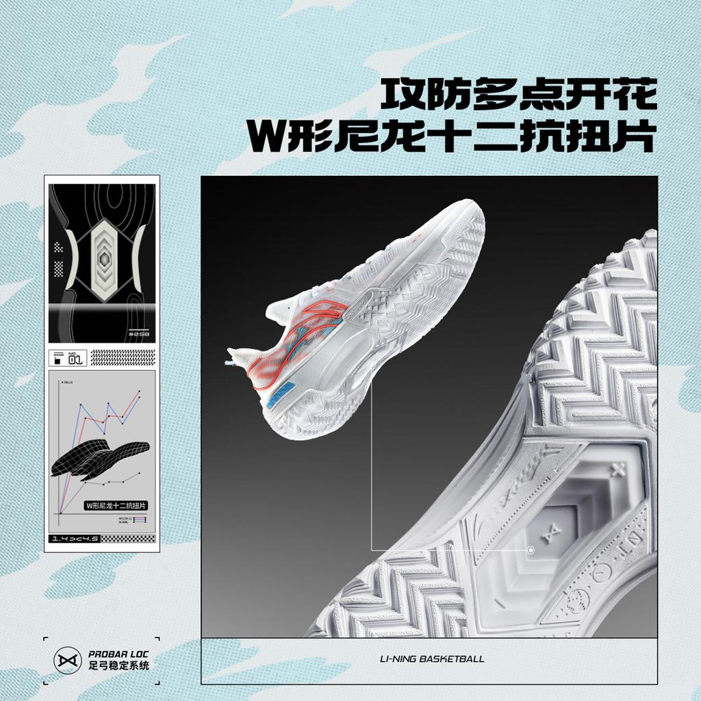 Li Ning Jie Ao Basketball Shoes Men's Low top Gray ABFU019-10