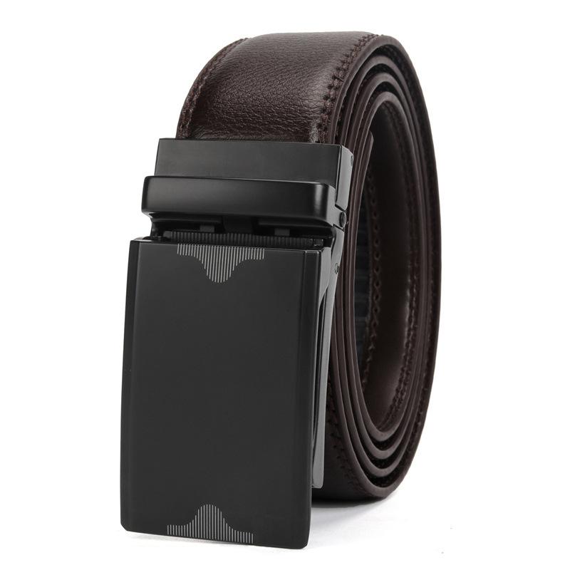

Мужской ремень из коровьей кожи с автоматической пряжкой, повседневный зеленый деловой ремень 130cm
