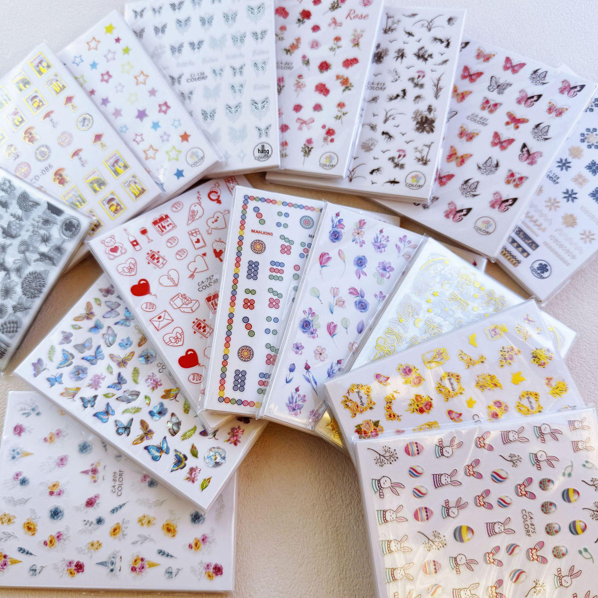 Nail Art Decal Surprise Box: INS Style Mix - Sweet, Cool & Gentle Designs