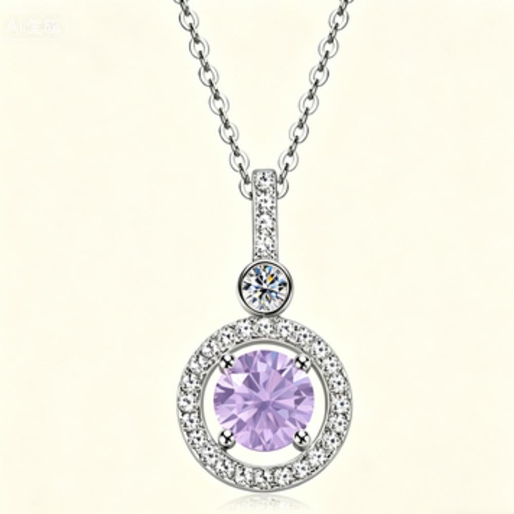 6.5mm Fashion High End Full Moissanite Necklace Ins Trendy Round Moissanite Pendant D VVS1 Exquisite Daily Jewelry