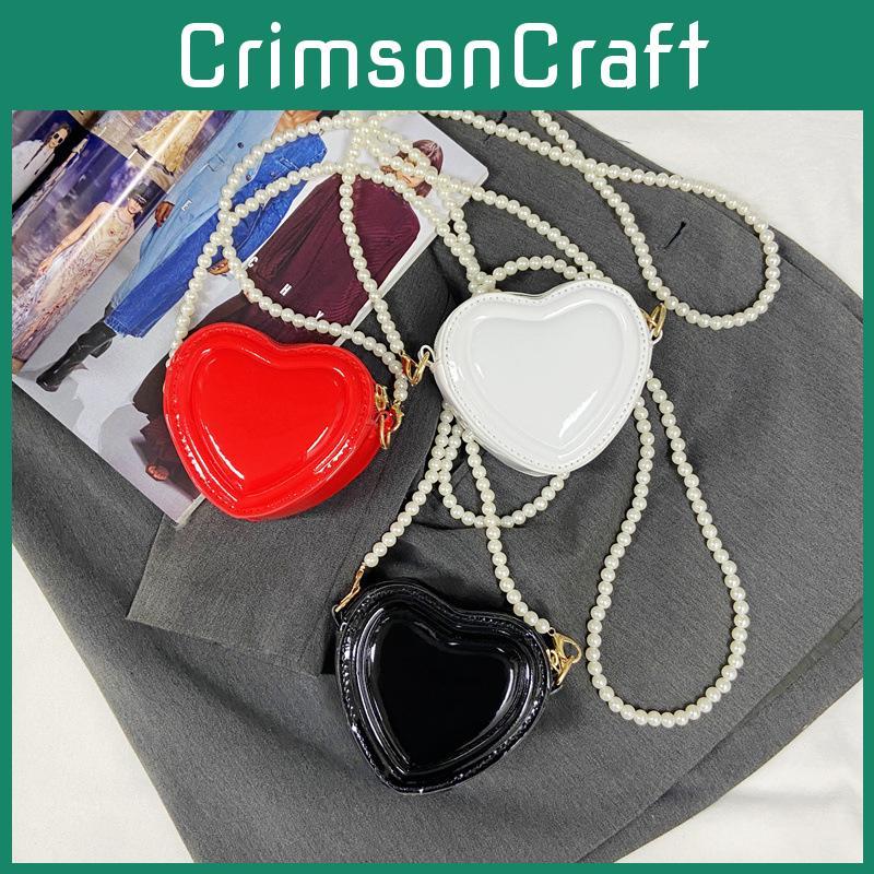 2024 Neue Mode Herzförmige Mini-Tasche Für Damen Stilvolle Perlen Schulter Crossbody-Tasche
