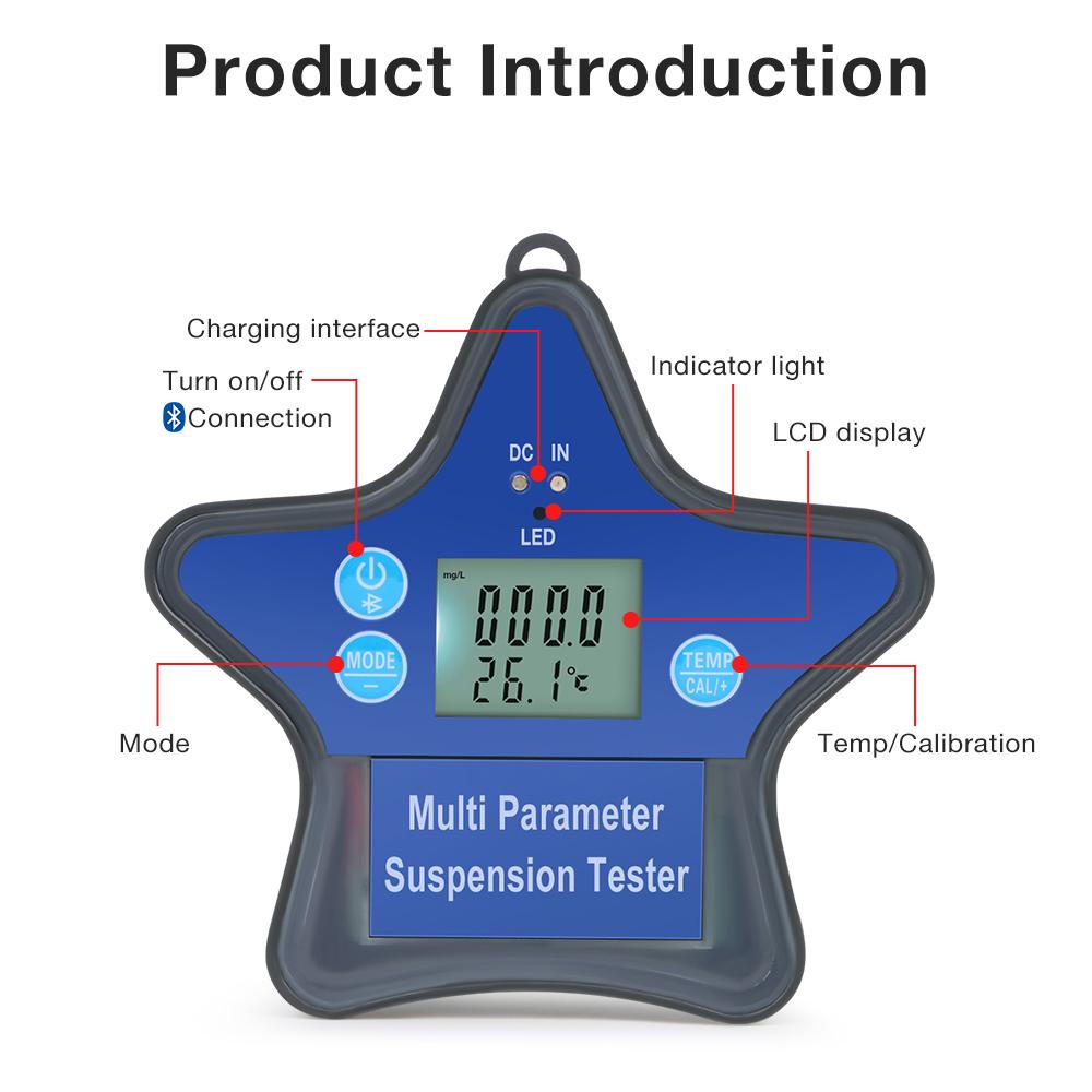 Tuya Bluetooth 9-in-1 Floating Water Quality Tester Digital PH Meter Salinity TDS EC Temp CL S.G CF for Aquarium Hydroponic Pool