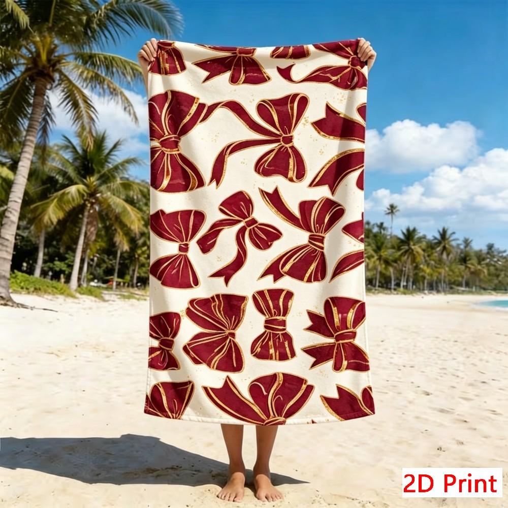 Oversized Microfiber Beach Towel Bowknot Print Quick Dry Sand Free Giant Bath Sheet Large XL Swim Towel Travel Mat Pool Blanket