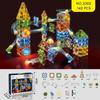 Digefei Magnetic Building Blocks: Educational Diamond Drill, Roller Ball Track, Colorful Lights, Strong Magnet, Pipe & Surface Sheets.