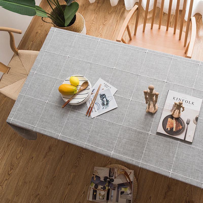 Modern Simple Polyester Jacquard Plaid Cover Towel Tablecloth Rectangular Coffee Table Tablecloth Dining Table Cloth