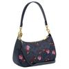 Coach Teri 24 Removable Shoulder Strap Coated Canvas Crossbody Tote Bag Medium Women bags Blue CY694-IMDEI