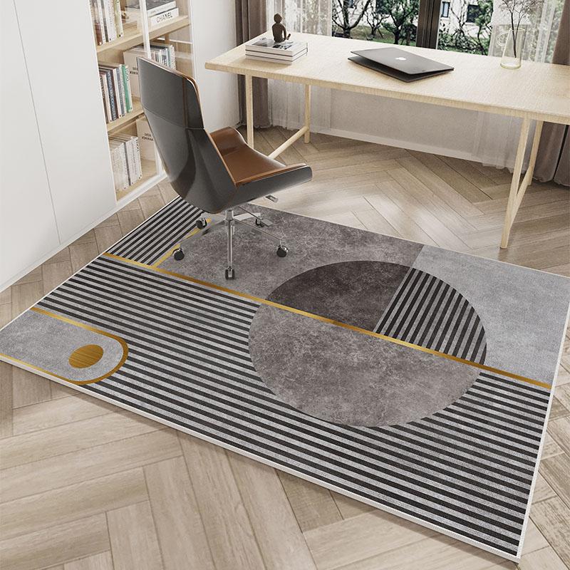 Modern Geometric Rug, Durable Non-Slip Living Room Mat, Dressing Room & Study Swivel Chair Floor Pad For Home Decor