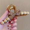 1pc Luxury Imitation Pearl Hair Claw Elegant Retro Hairclip Hair Coiling Tools Perfect Gift Women Daily Wear Hair Clip Accessory
