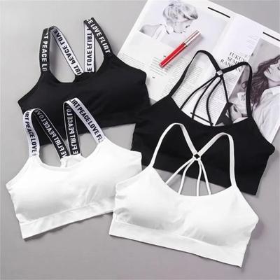 Canotta sexy costruita reggiseno sportivo traspirante solido corsetto canotta palestra all'aperto abbigliamento sportivo alta elasticità bellezza schiena donne