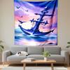 "Fantasy Anchor At Sunset Beach" Patterned Tapestry Decorative Wall Hanging, Home Bedroom Living Room Decor