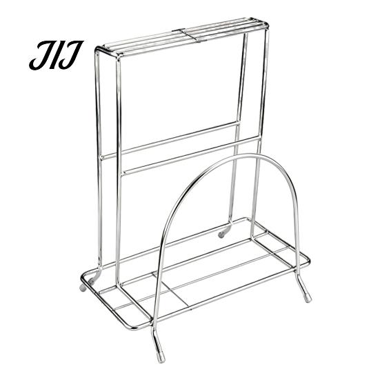 Kitchen Counter Organizer Stainless Steel Chopping Board Storage Rack And Knife Holder for Space Saving Tool Stand Countertop, Vertical Drain Cutting