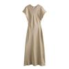 ZARZ European & American Style Versatile Women's Silk Satin Midi Dress