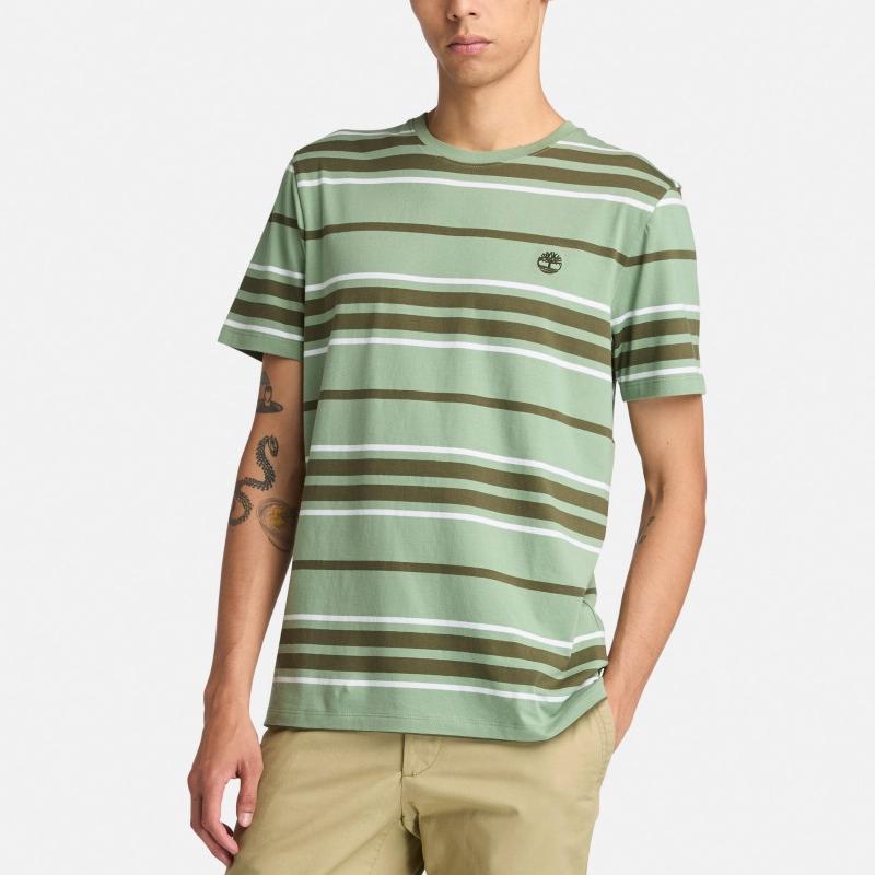 Timberland SS25 Casual Breathable Round Neck Short Sleeve T-Shirt Men Tops Green A6BDV-EOL