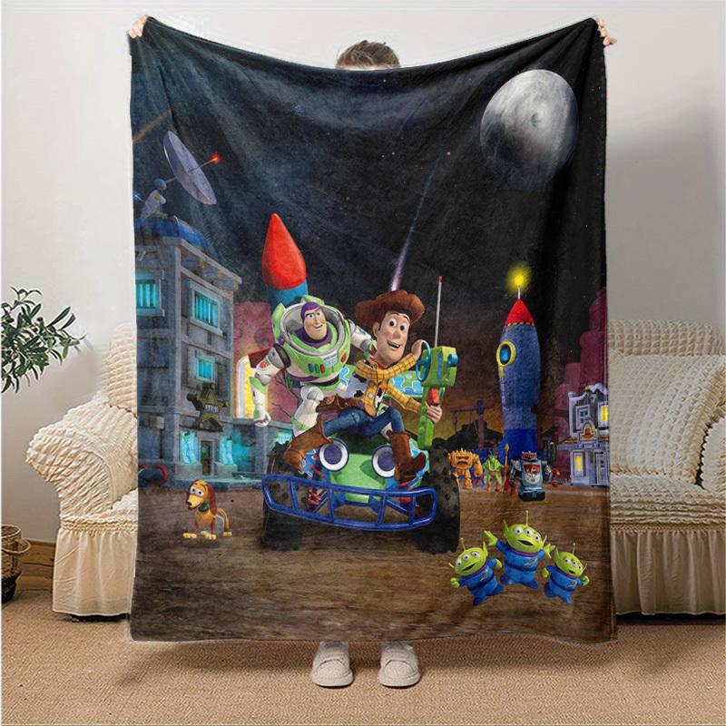 1pc Cartoon Space Adventure Blanket, Seasonal Universal, Home Decoration, Throw Blanket, Soft Flannel Throw Blanket, Versatile & Cozy for Be
