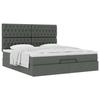 Cadre de lit ottoman avec matelas - Maison Exclusive - Gris foncé - 200x200 cm - Rangement hydraulique