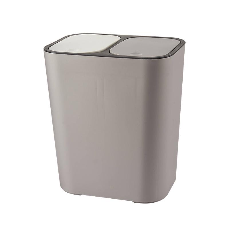 

Creative Press-Type Trash Can for Home & Office - Dry & Wet Waste Sorting, Ideal for Kitchen & Bathroom Use серый