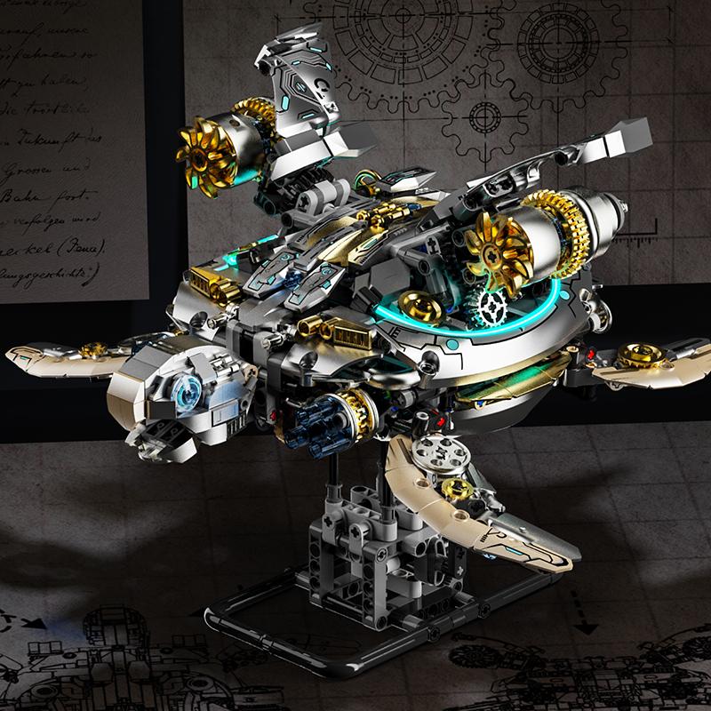 Non-Toxic New Moc Mechanical Sea Turtle Building Blocks Motor Power Ocean Creatures Diy Tabletop Decoration Birthday Christmas Gifts