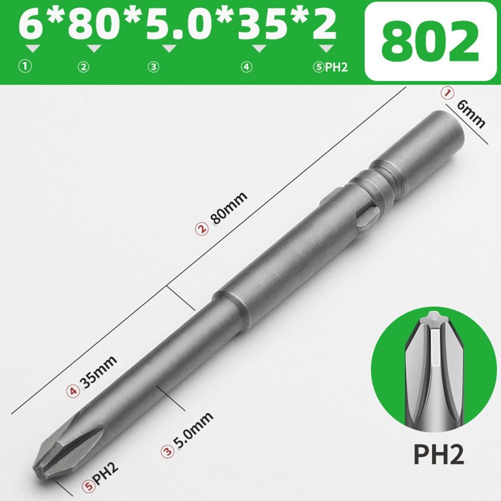 802 Electric Cross Screwdriver Bit Set with PH0 PH1 PH2 Heads 60 200mm