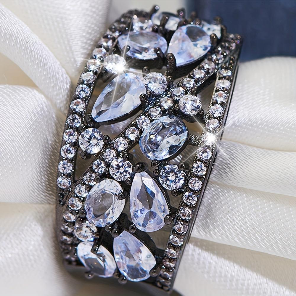 Bohemian Women's Couple's Fashionable and Elegant Glass Zircon Gift Ring