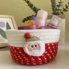 1/2Pcs Cute Woven Basket Shelf Desk Storage Organizer Cotton Rope Braided Basket for Car Keys Dog Toys Makeups Christmas Decor