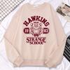 Casual Street Womens Sweatshirt Hawkins High School Indiana 1983 Printing Hoodies Loose Crewneck Pullovers