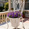 Planter Decoration Iron Plant Basket Shabby Metal Flower Holder Pot Stand for Indoor Outdoor Home Farmhouse