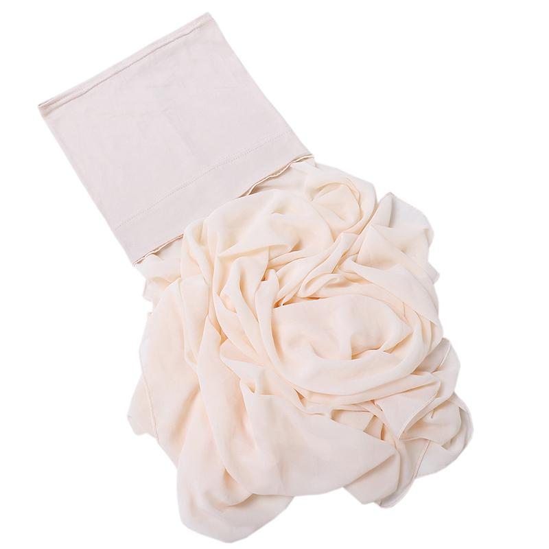 1Pc Muslim Shawl Scarf Chiffon Hijab Breathable Turban Head Wrap Women Solid Color Polyester With Inner Cap