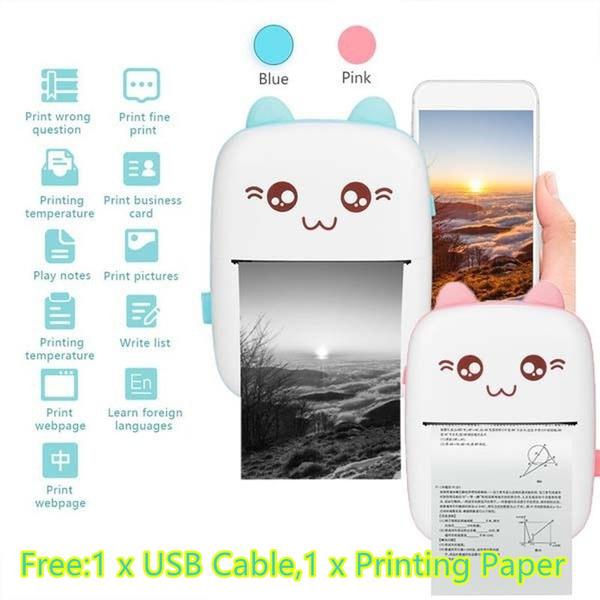 Mini Imprimante Portable PAPERANG P1 BT Imprimante Thermique Sans Fil Imprimante Mobile Portable 200dpi Pour Photo Reçu Mémo Note étiquette S 7