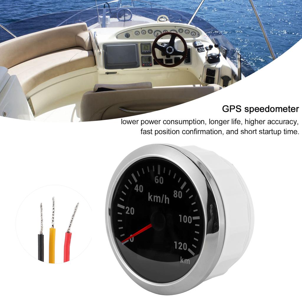 85mm GPS 120KMCelsiusH Speedometer Odometer for Boat Yacht Outboard Car Motorcycle Engineering Machinery