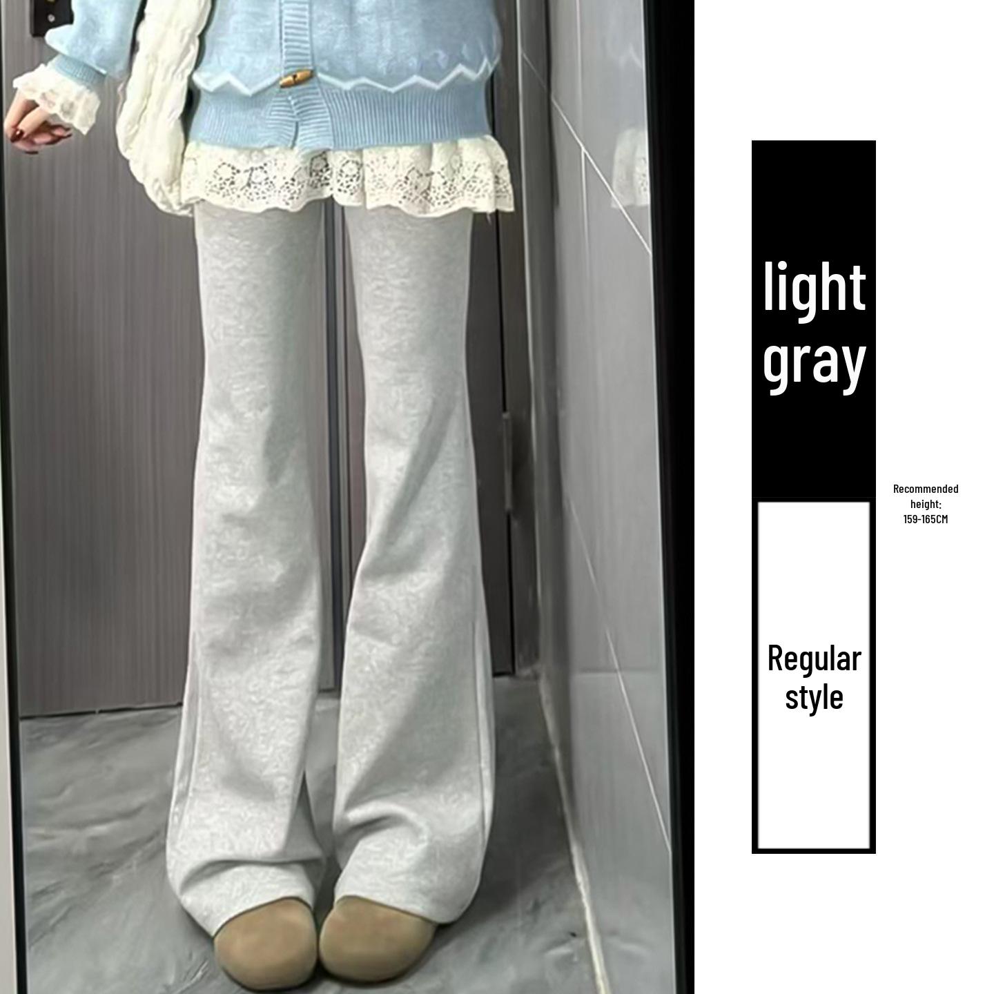 White Flare Women s 2025 High-Waisted Slimming Micro-Flare Petite Plus Velvet Sweatpants S