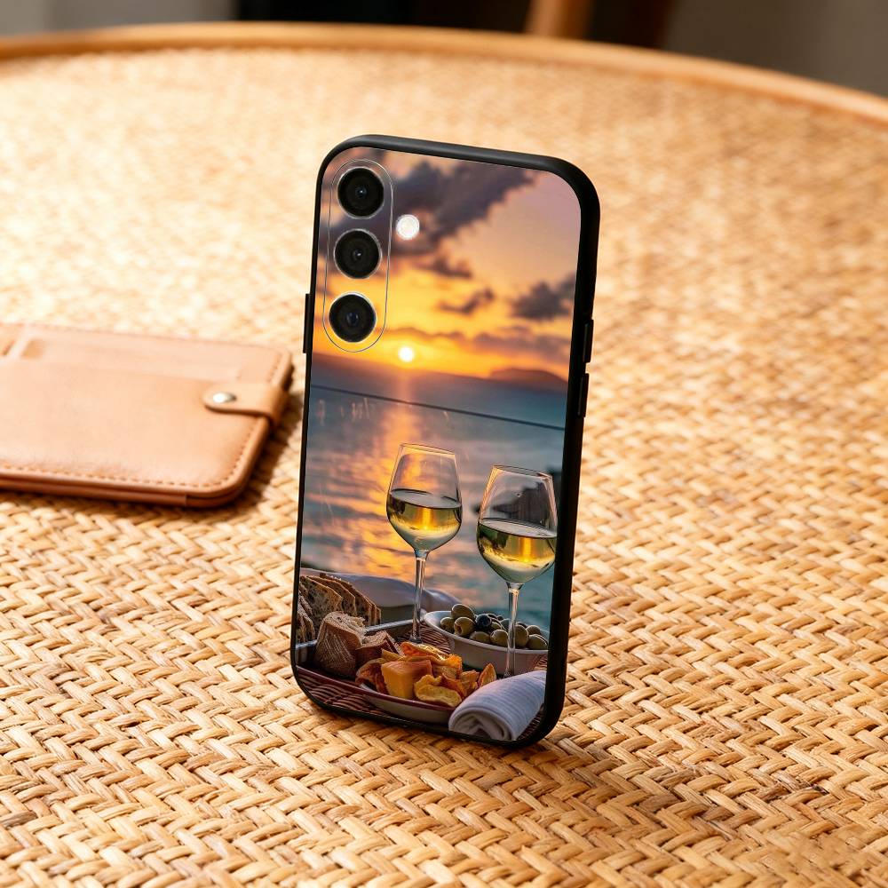 Sunset AND Seaside Phone Case For Samsung  A73,72,71,A52,51,40,41,A22,A32,31,A13, Soft Black Shell