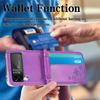 Card Pocket Wallet Function Fitted Case for Samsung Galaxy Z Flip 4 5G Flip4 Flip3 Flip 3 Zflip3 Leather Phone Accessories Cover