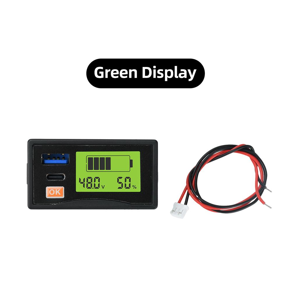 Battery Monitor Dc12 24V Lcd Voltmeter 30W Pd Qc Fast Charging For Lead Acid Ternary LiFePO4 Battery Custom Calibration
