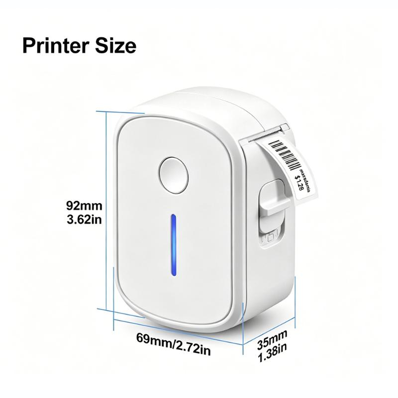 Compact Bluetooth Thermal Sticker Printer Portable Mini Label Maker Machine For Office Home Labeling