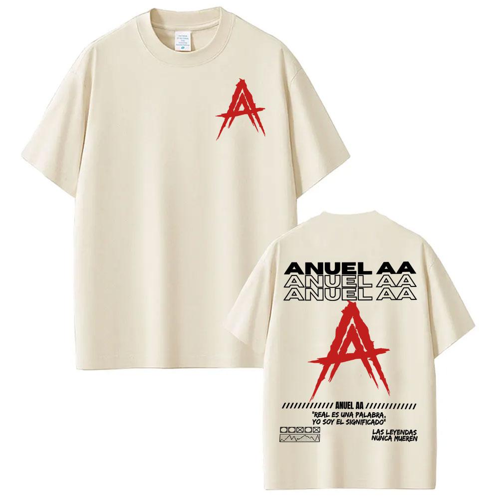 Anuel Aa Rhlm 2 Real Hasta La Muerte Album Print TShirts For Unisex Unisex Harajuku Hip Hop Street 100 Cotton Short Sleeve TShirt