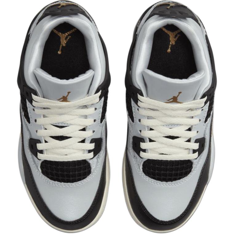 Air Jordan 4 Retro PS Platino Oro Scarpe da Ginnastica per Bambini Grigio Platino Puro Oro Metallizzato FZ8586-070