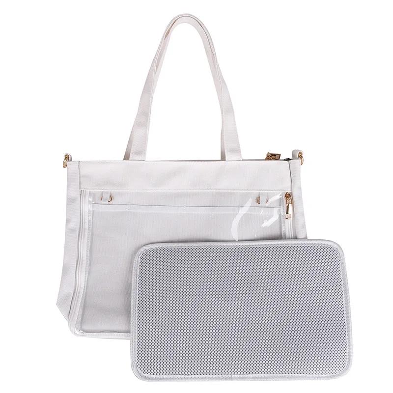Cute Black Ita Bag With Clear Display Window Large Capacity Double Strap Shoulder Handbag For Women