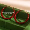 New Simple Exquisite Fashion Wild Big Red Circle Earrings Niche Zircon Senior Sense Earrings for Women