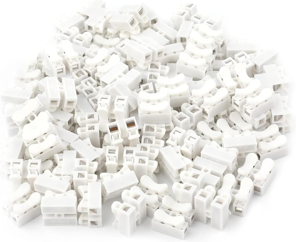 50pcs 10A 220V CH-2 Quick Connector 2-Position Spring Wire Connectors Self-Locking CH-2 Press Type Electric Connection Quick