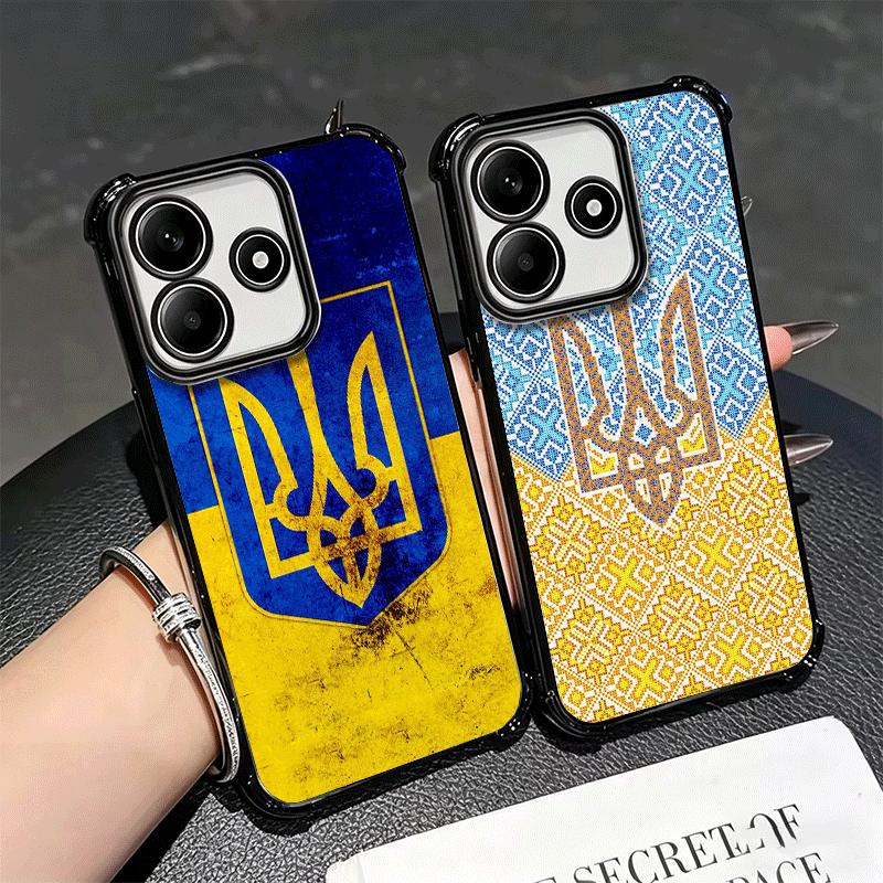 Ukraine Aesthetic Soft Phone Case For Xiaomi Redmi Note 14 15 Pro Plus 13 12 11S 11T 5G 10 9S 9 Plating Anti-Fall Fundas
