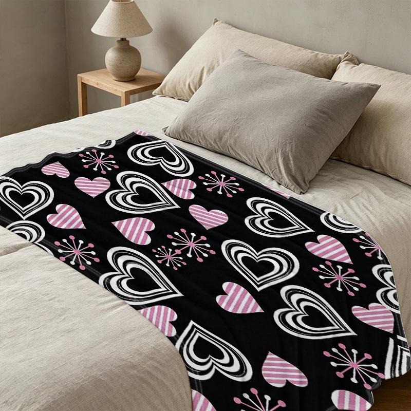 Love Series Flannel Throw Blanket Lightweight, Soft & Warm, Cozy for Home, Window Seat Decor, Perfect Valentine's Day Gift