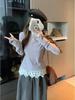 Retro French Polka Dot Slim-Fit Long-Sleeve Women's T-Shirt, Autumn/Winter Collection