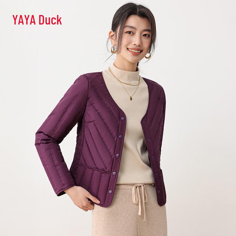 

Женская легкая куртка из утиного пуха с V-образным вырезом и застежкой на пуговицах 2XL