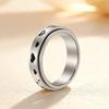 Rotating Decompression Couple Titanium Steel Ring with Love Pattern for Women