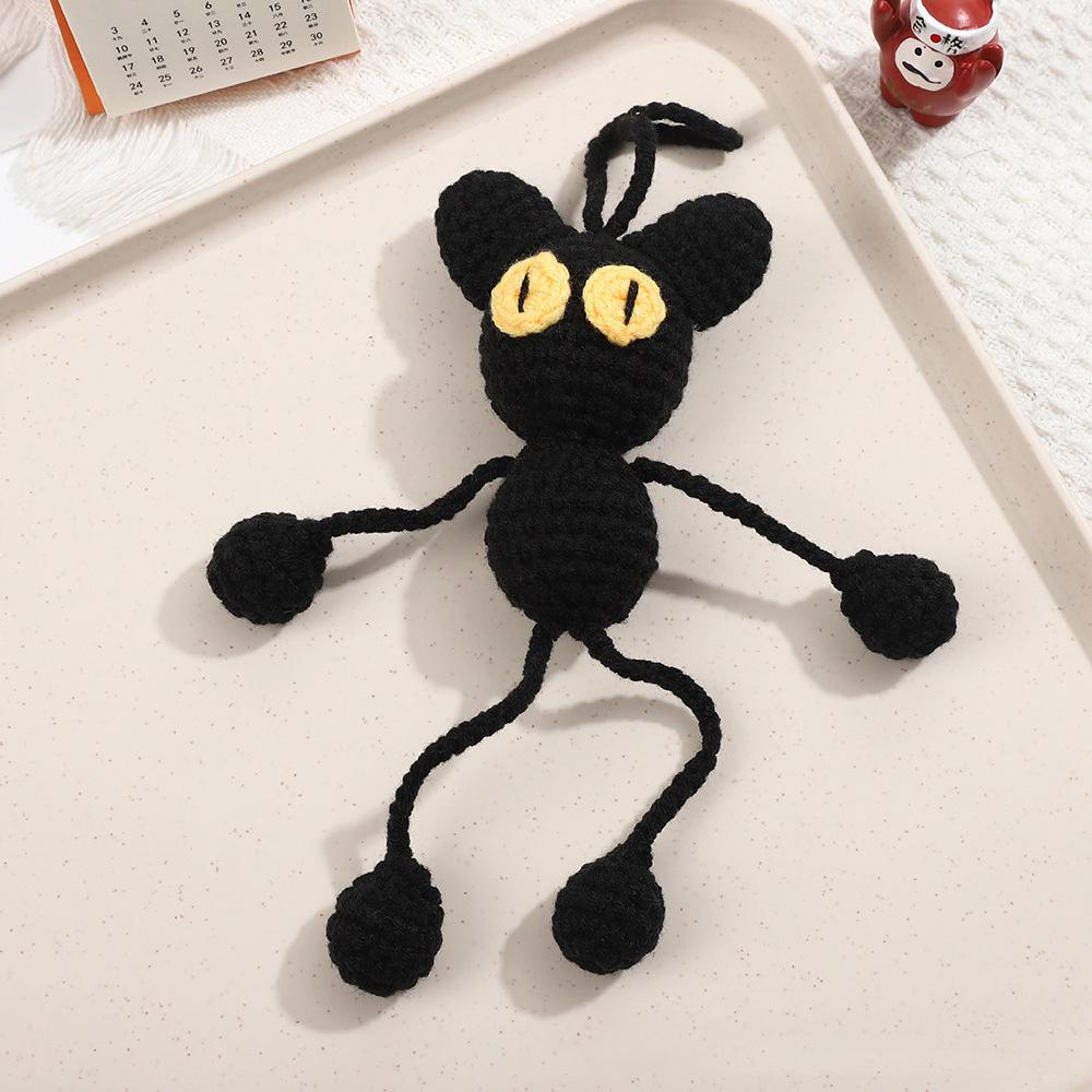 Cartoon Handmade Crochet Duck Frog Dolls Creative Knitted Design Wool Yarn Long Legs Fun Gift for Stress Relief Home Room Decor