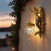 Vintage Mermaid Resin Wall Light & Hanging Ornament - European Style Fairy Night Lamp Home Wall Decor