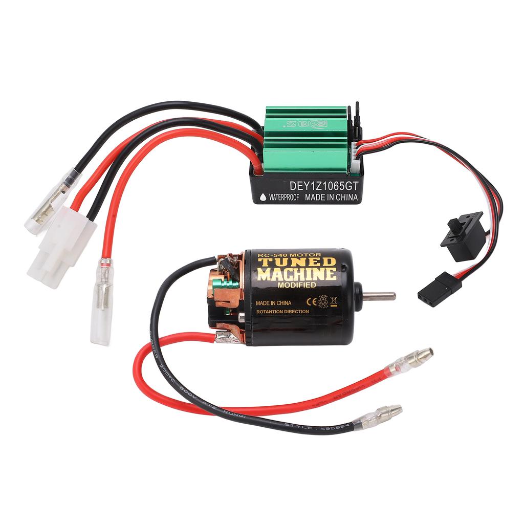 Black 540 Brushed Motor with Green 65A ESC Overheating Protection Large Torsion RC Car Parts 55T