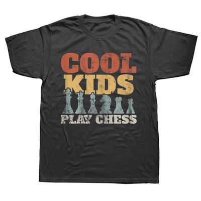 Lustige Schach Schachfiguren Schachboxen Geschenk für coole Kinder T-Shirts Grafik Baumwolle Streetwear Kurzarm Geburtstag Sommer T-Shirt