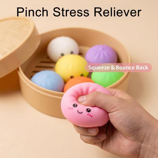 Stress Relief Toys Steamed Bun And Steamer Set Decompression Toy Soft TPR Durable Anxiety Relief Toy for Adults